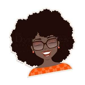 "Ms Natural Mocha Brown" Sticker - The DynaSmiles Stationery