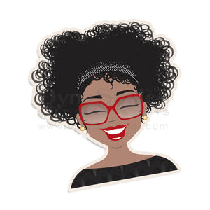 "Ms Curly Red" Sticker-The DynaSmiles Stationery