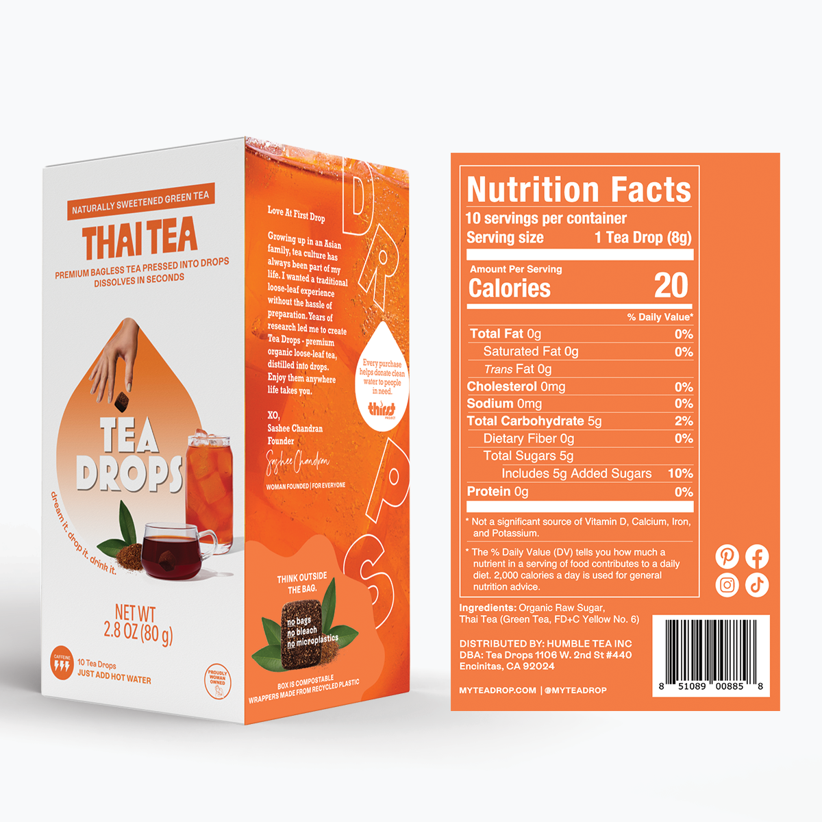 10 Count Thai Tea Box Tea Drops Cultural Interiors