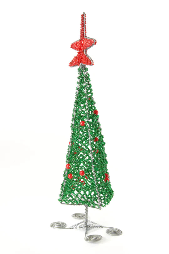 Beaded Wire Christmas Tree Sculptures Cultural Interiors
