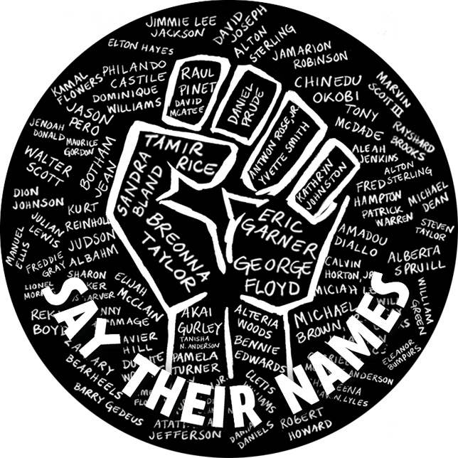 Say Their Names-Button - Syracuse Cultural Workers