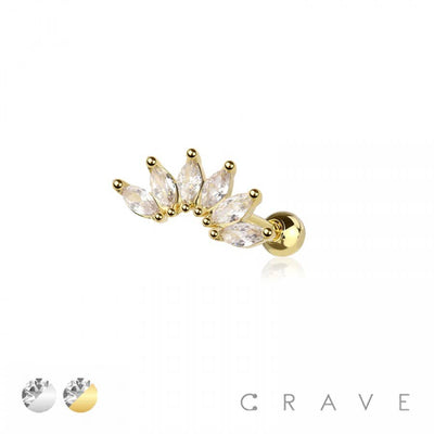 Crave Body Jewelry - Marquise Fan Top 316L SURGICAL STEEL CARTILAGE