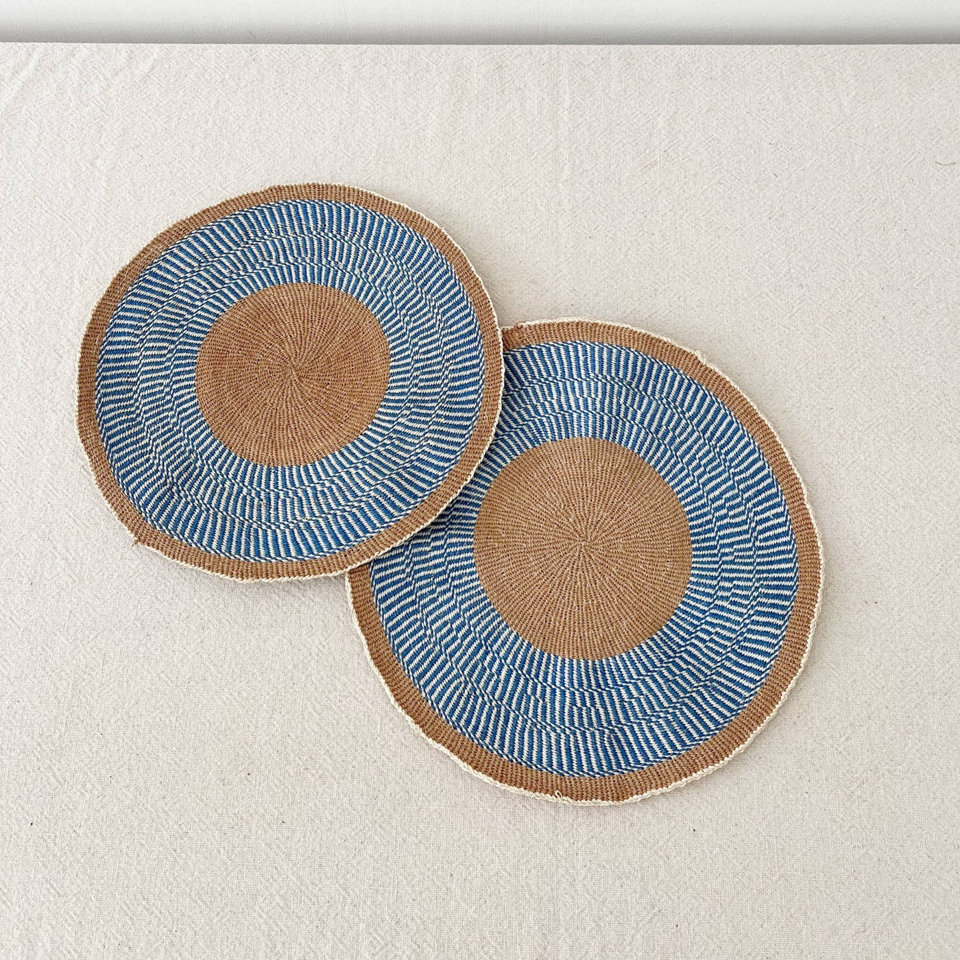 14" African Woven Placemats Set of 2 (OOAK)-Amsha