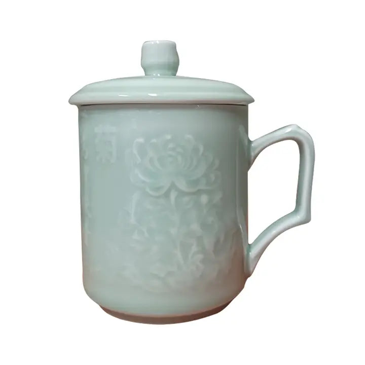 Celadon Ceramic Mugs - Four Seasons - Set of 4