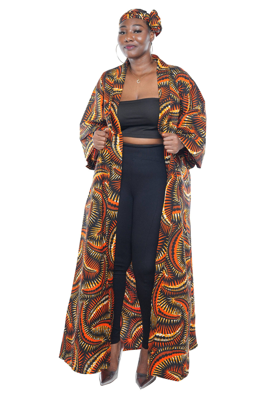 African Ankara Long Kimono Jacket | Robe | Duster | One Size