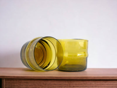 Hand-blown Glasses, Set of 6  Glasses, Recycled Tumbler-Moroccantastics