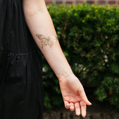 Tattly - Flit (Gold) Tattoo Pair
