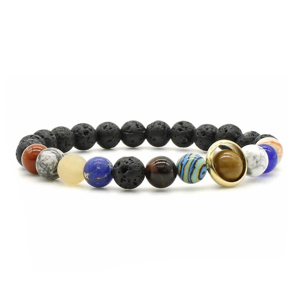 Solar System Couple Bead Bracelet in Natural Crystal-Stone Perimade & Co. LLC