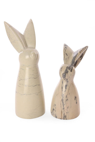 Swahili | AFRICAN MODERN - Natural Soapstone Pair of Big Ear Bunnies