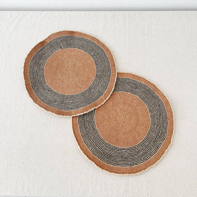 14" African Woven Placemats Set of 2 (OOAK)-Amsha