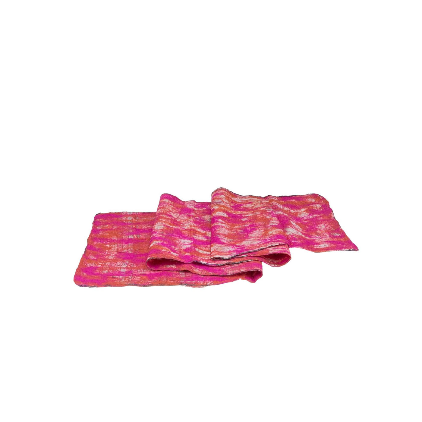 Brown, Red, Pink Spots Merino Wool Felt Vintage Scarf-Feltiful