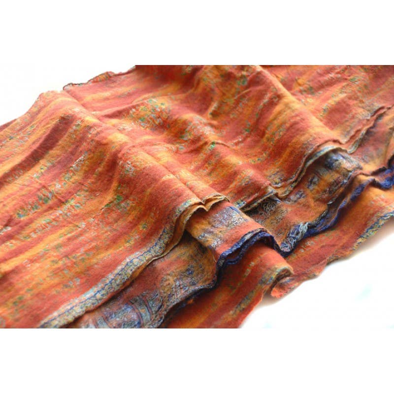 BNB Crafts Inc. - Marigold and Rust Felted Vintage Scarves