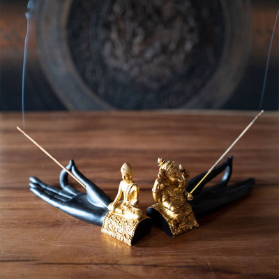 Polyresin Incense Holder - Buddha Mudra Hand (Each)-Kheops International