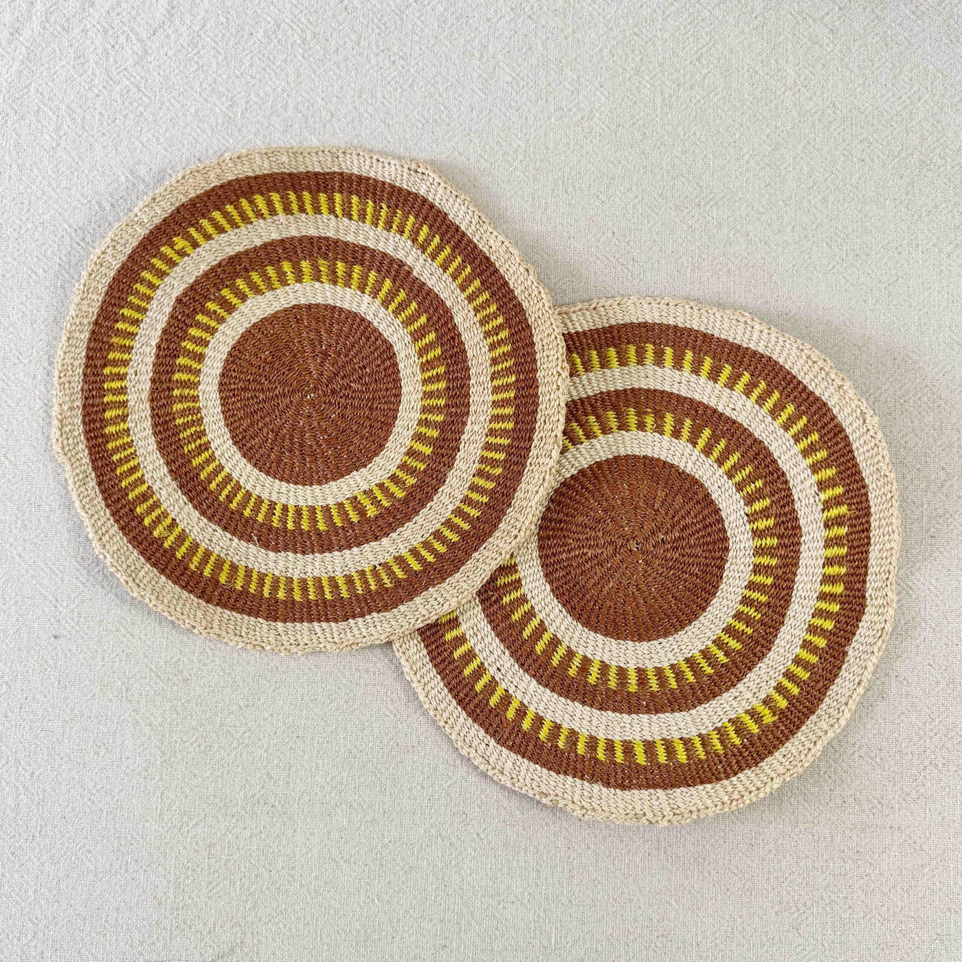 Amsha - 12" African Woven Placemats Set of 2 (OOAK) #206