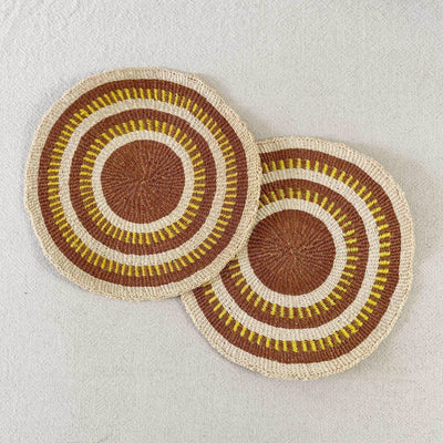 Amsha - 12" African Woven Placemats Set of 2 (OOAK) #206
