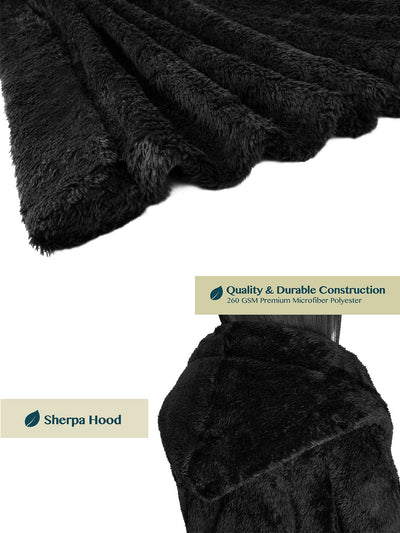 Women's Sherpa Fluffy Robe with Hood - Pavilia
