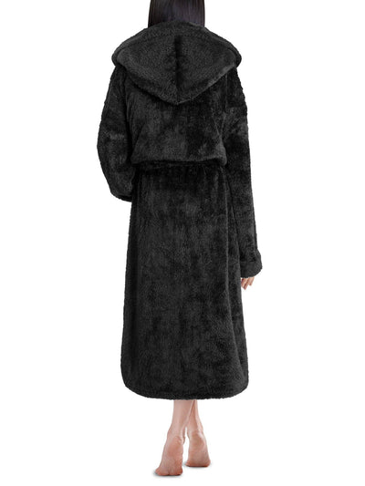 Women's Sherpa Fluffy Robe with Hood - Pavilia