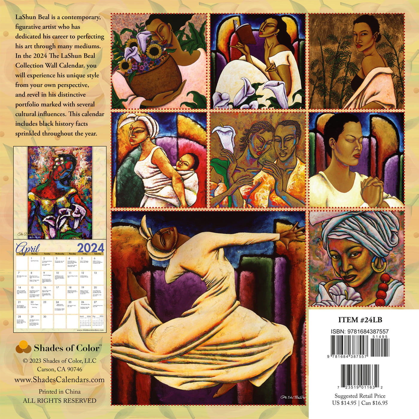 THE LASHUN BEAL COLLECTION 2024 AFRICAN AMERICAN WALL CALENDAR