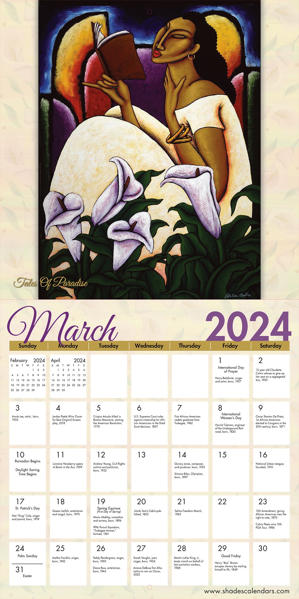 THE LASHUN BEAL COLLECTION 2024 AFRICAN AMERICAN WALL CALENDAR