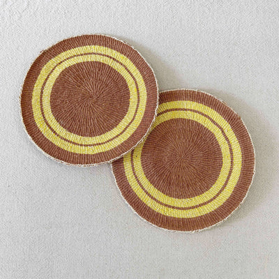 Amsha - 12" African Woven Placemats Set of 2 (OOAK) #208