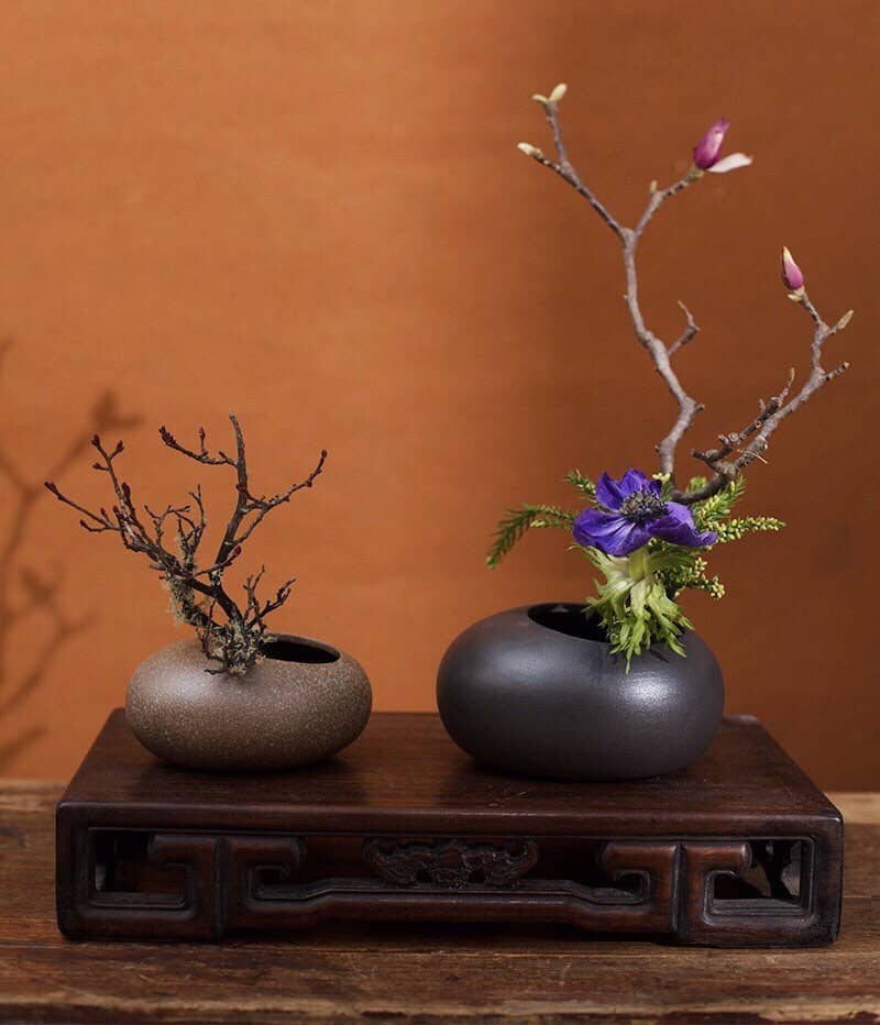 Gohobi Handmade Ikebana Vase, Japanese vase, Colourful set