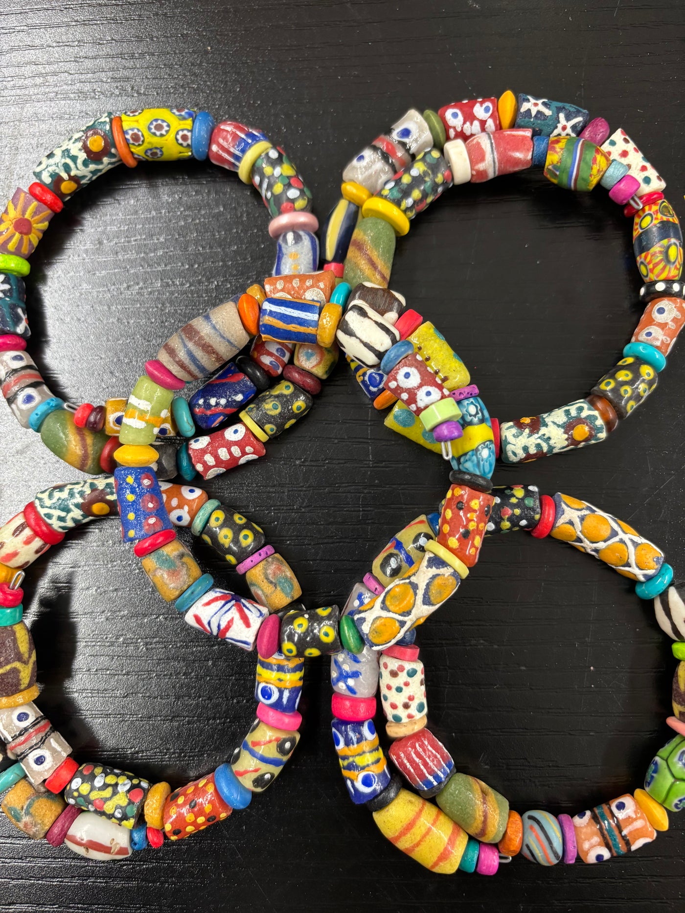 Coiled African Trade Beads Bracelet MBM