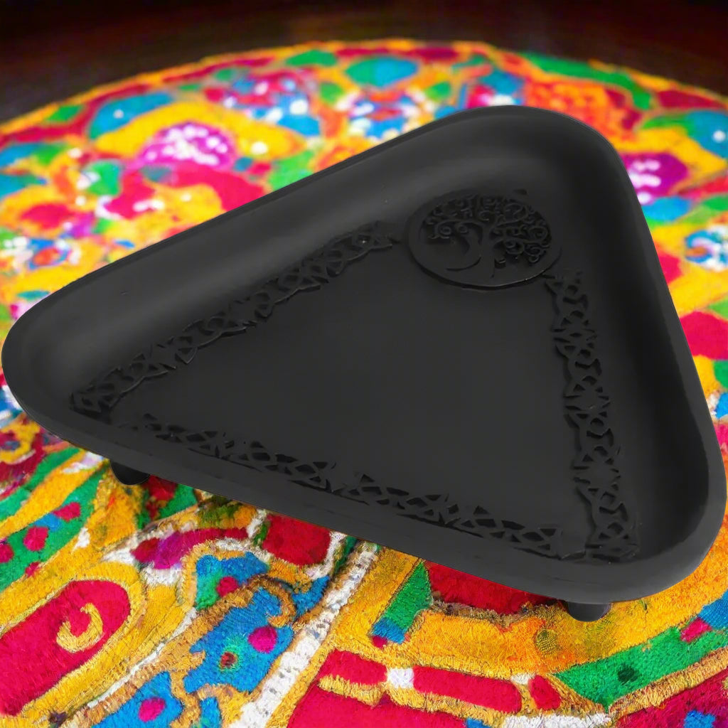 Cast Iron Incense Holder Triangle - Tree of Life