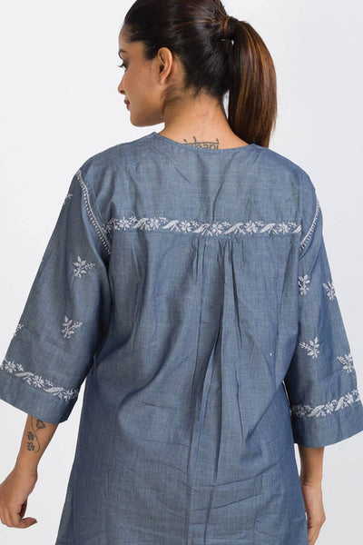 Sevya Handmade - Tarika Silver Chambray Tunic
