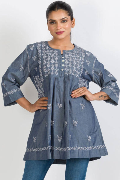Sevya Handmade - Tarika Silver Chambray Tunic