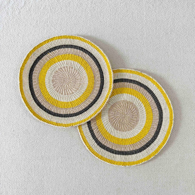 Amsha - 12" African Woven Placemats Set of 2 (OOAK) #208