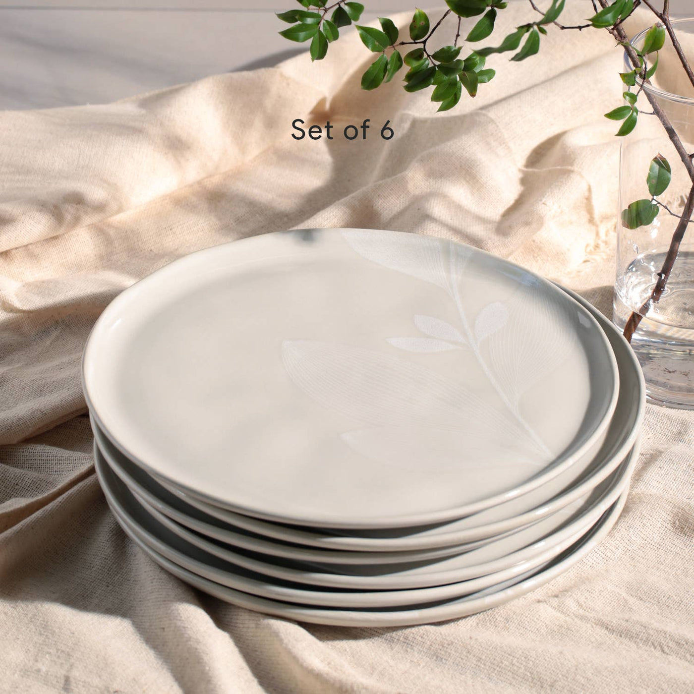 Bio Stoneware Açucena Dinner Plate, 10.8"-Porto Brasil