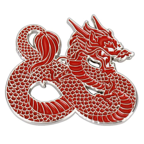 Enamel Dragon Pin - Red/Black