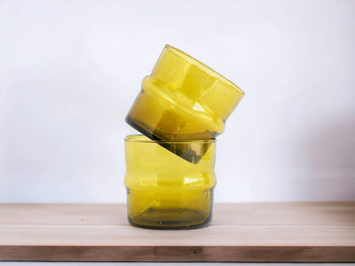 Hand-blown Glasses, Set of 6  Glasses, Recycled Tumbler-Moroccantastics