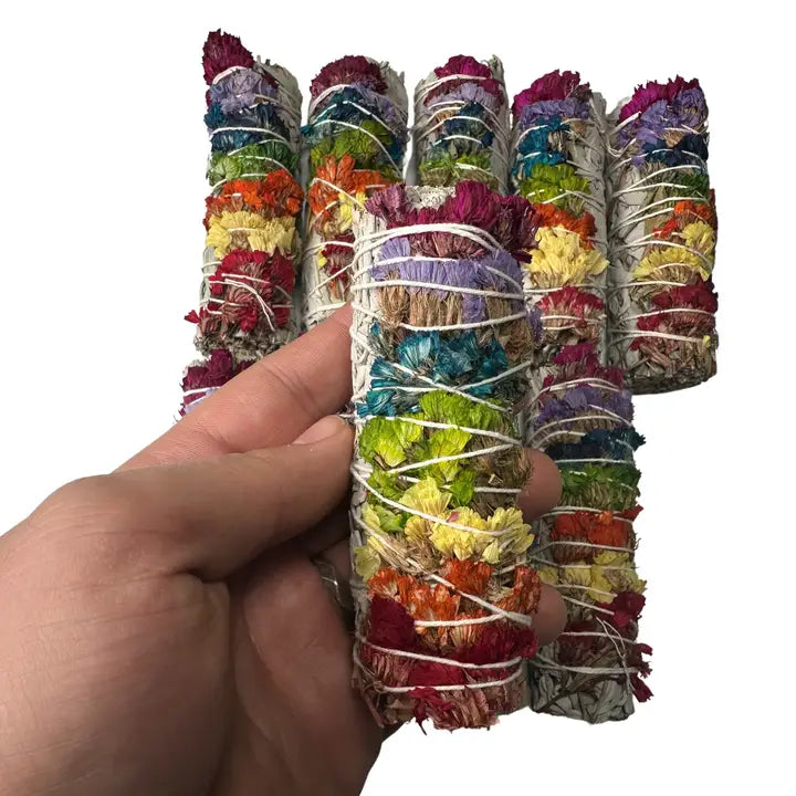 Chakra Rose Petal Sage/Smudge Sticks 4.5 in