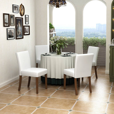 HOMYCASA DESIGN INC - Traditional Fabric Dining Chair with Solid Wood Legs