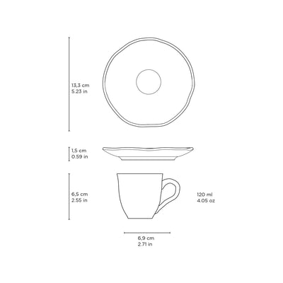 Organic Expresso coffee cup and Saucer 4.06 Oz Terracotta -Porto Brasil