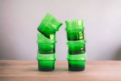 Hand-blown Glasses, Set of 6  Glasses, Recycled Tumbler-Moroccantastics