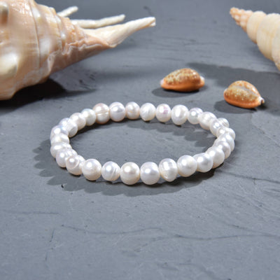 7-8MM Pearl Stretch Bracelet-IST Jewelry