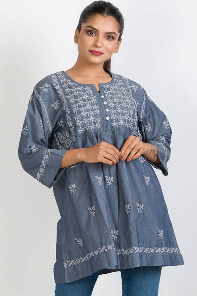 Sevya Handmade - Tarika Silver Chambray Tunic