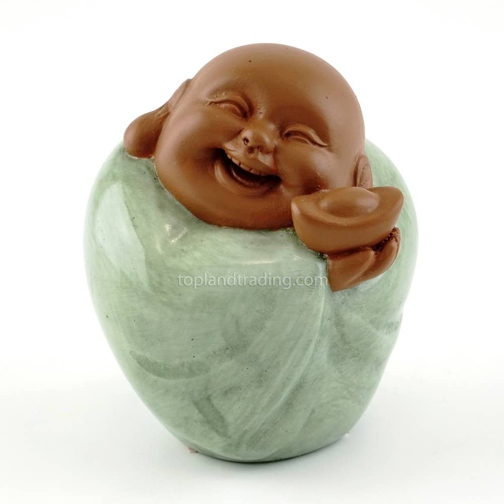 Happy Buddha With Golden Nugget-Top Land Trading