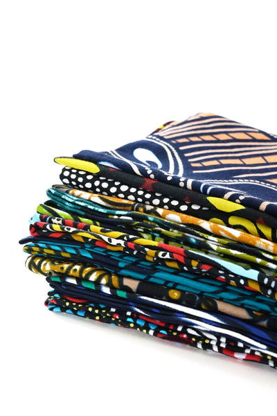 Set of 4 Assorted Colorful Kitenge Dinner Napkins - Swahili | AFRICAN MODERN