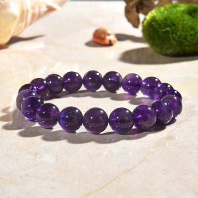 Genuine Polished Stone Power Bracelets-Amethyst-IST Jewelry