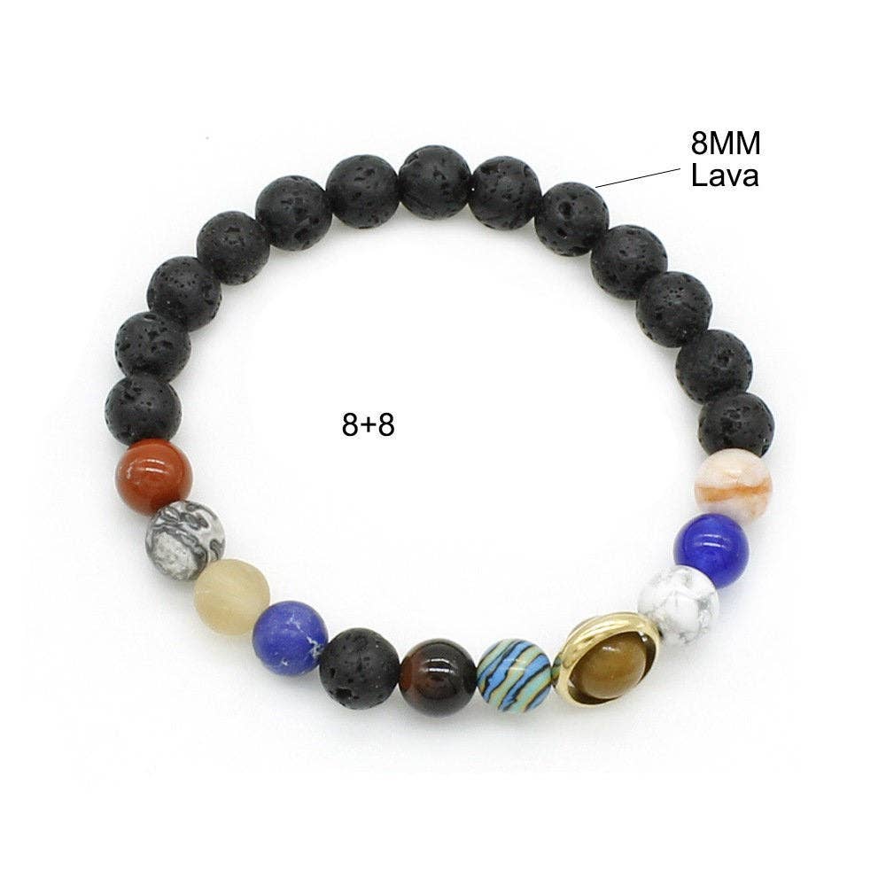 Solar System Couple Bead Bracelet in Natural Crystal-Stone Perimade & Co. LLC