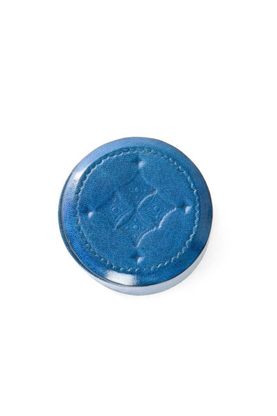 Blue Stamped Leather Ring Box-Swahili | AFRICAN MODERN