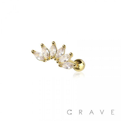 Crave Body Jewelry - Marquise Fan Top 316L SURGICAL STEEL CARTILAGE