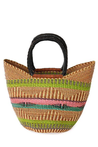 Swahili | AFRICAN MODERN - Assorted Ghanaian Wing Shopper with Leather Handles