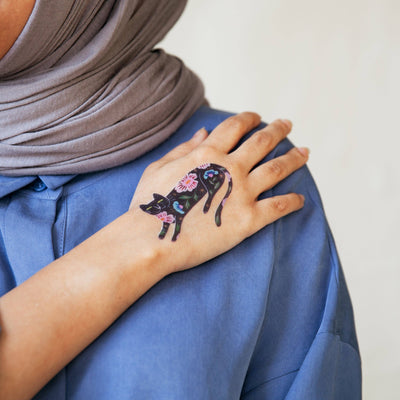 Tattly - Flower Cat Tattoo Pair