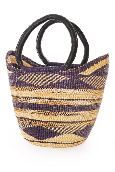 Swahili | AFRICAN MODERN - Assorted Ghanaian Wing Shopper with Leather Handles