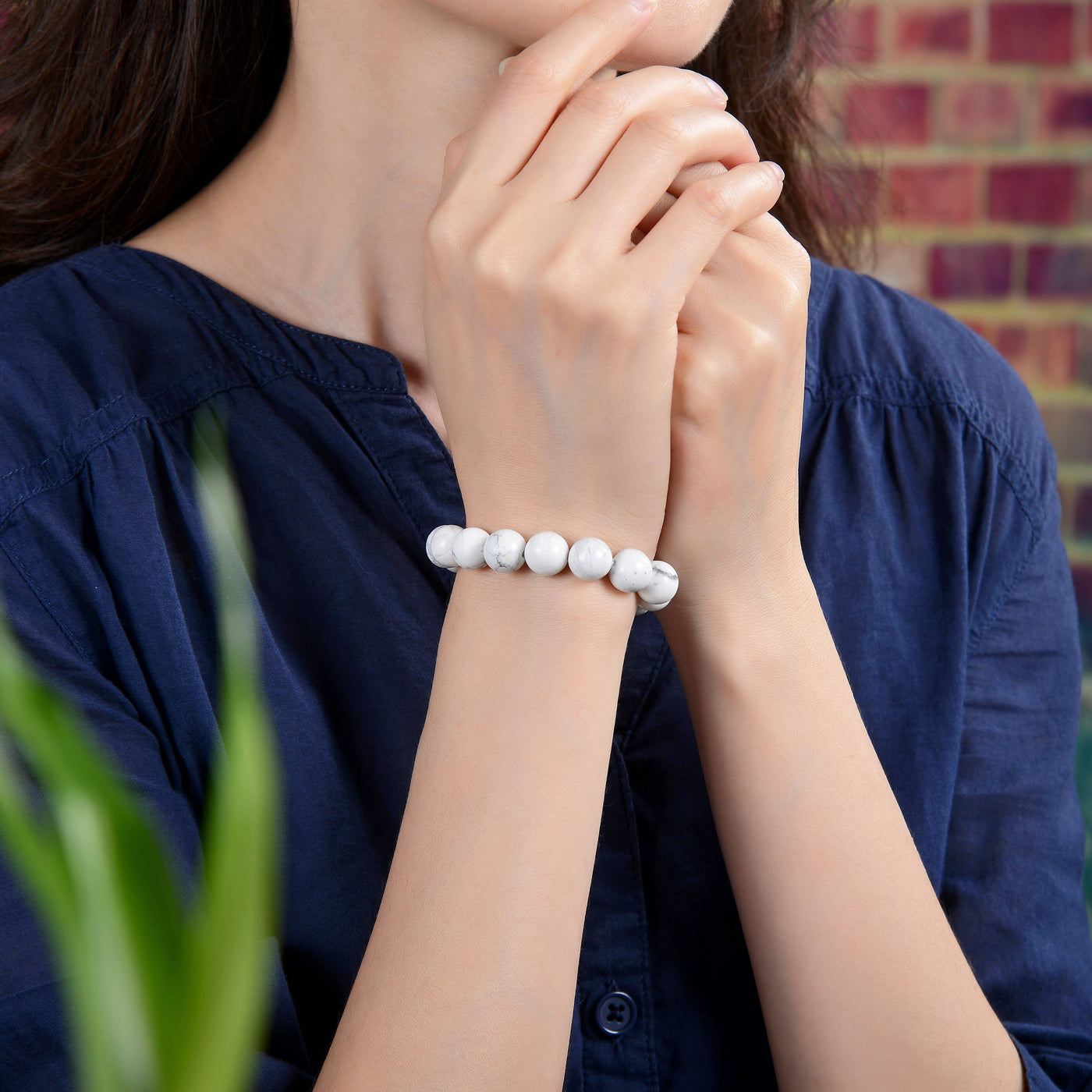 Genuine Polished White Turquoise Power Bracelet-IST Jewelry