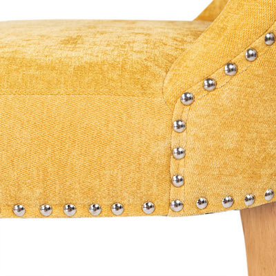 HOMYCASA DESIGN INC - Tufted Side Dining Chair Fabric Solid Wood Legs